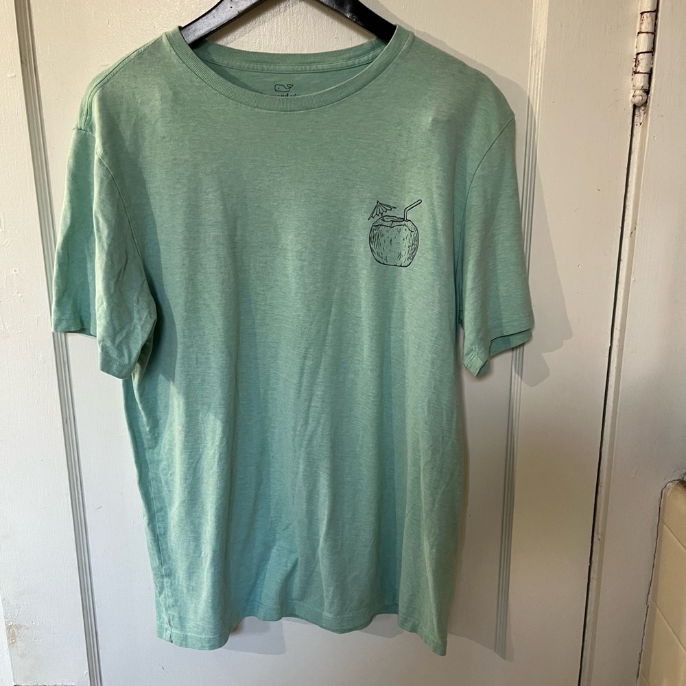 Vineyard Vines Coconut Graphic T-Shirt Size Medium Mint Green Short Sleeve Prep